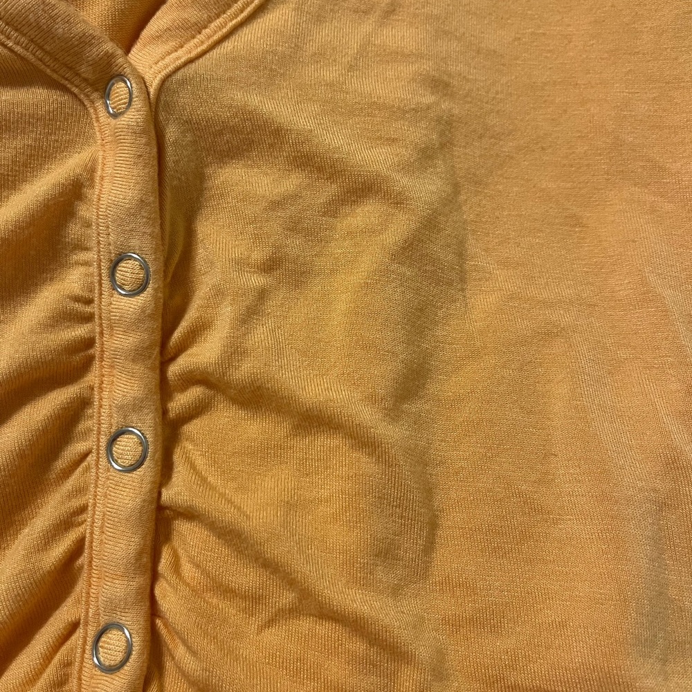 orange/yellow pacsun button crop top!